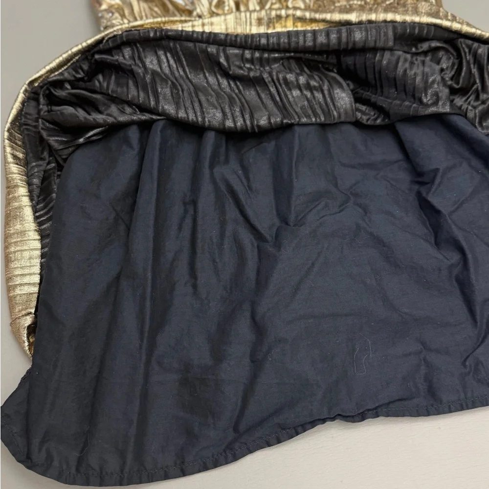 OshKosh B’gosh Girls Gold Metallic Pleated Party Dress Size 8